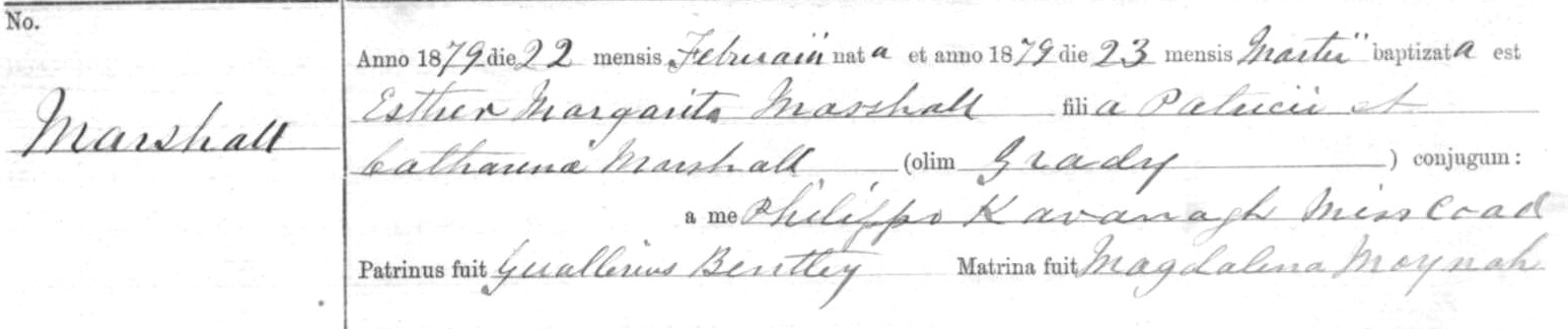 Hetty baptism record