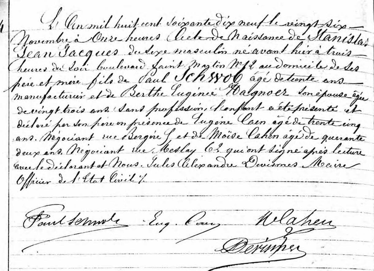 Jean Jacques birth record