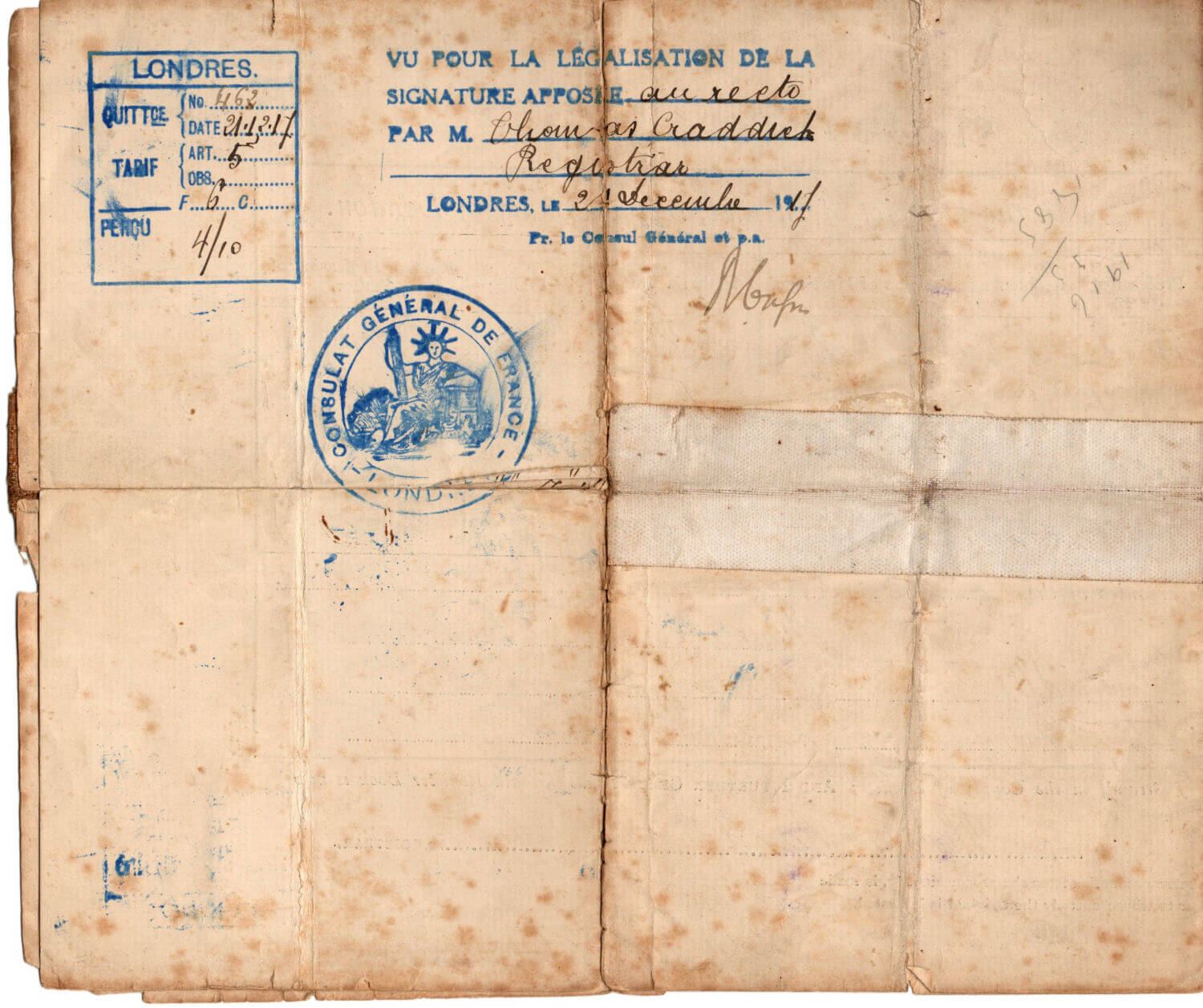 French Consulate stamps