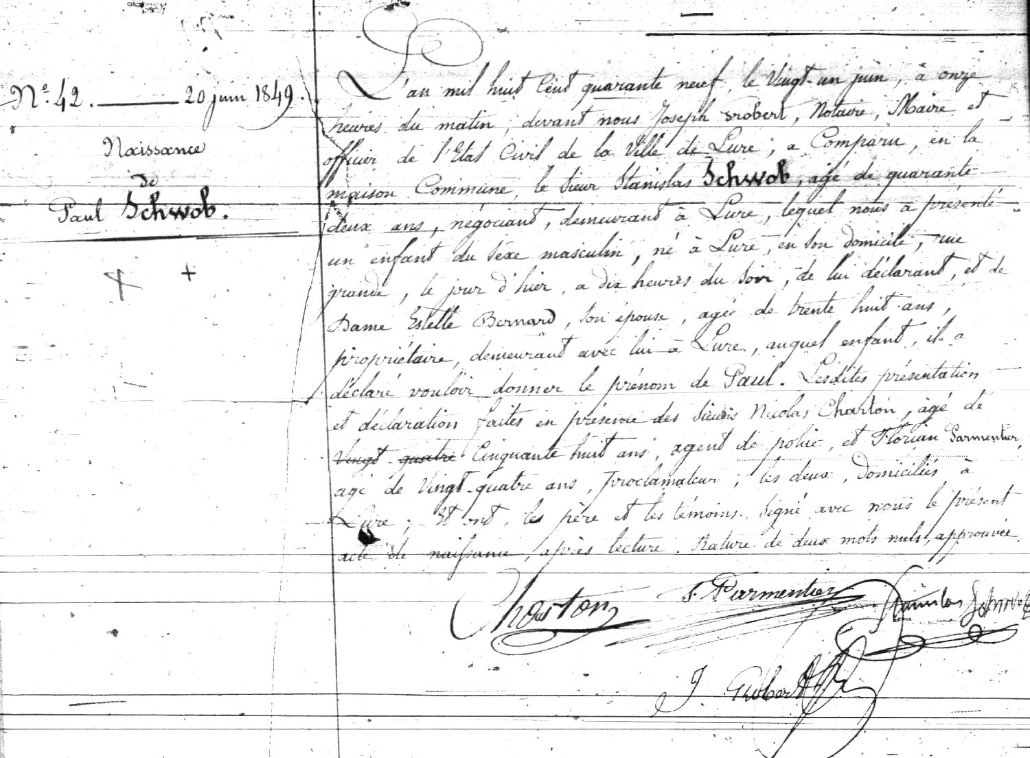 Paul Schwob birth 1849