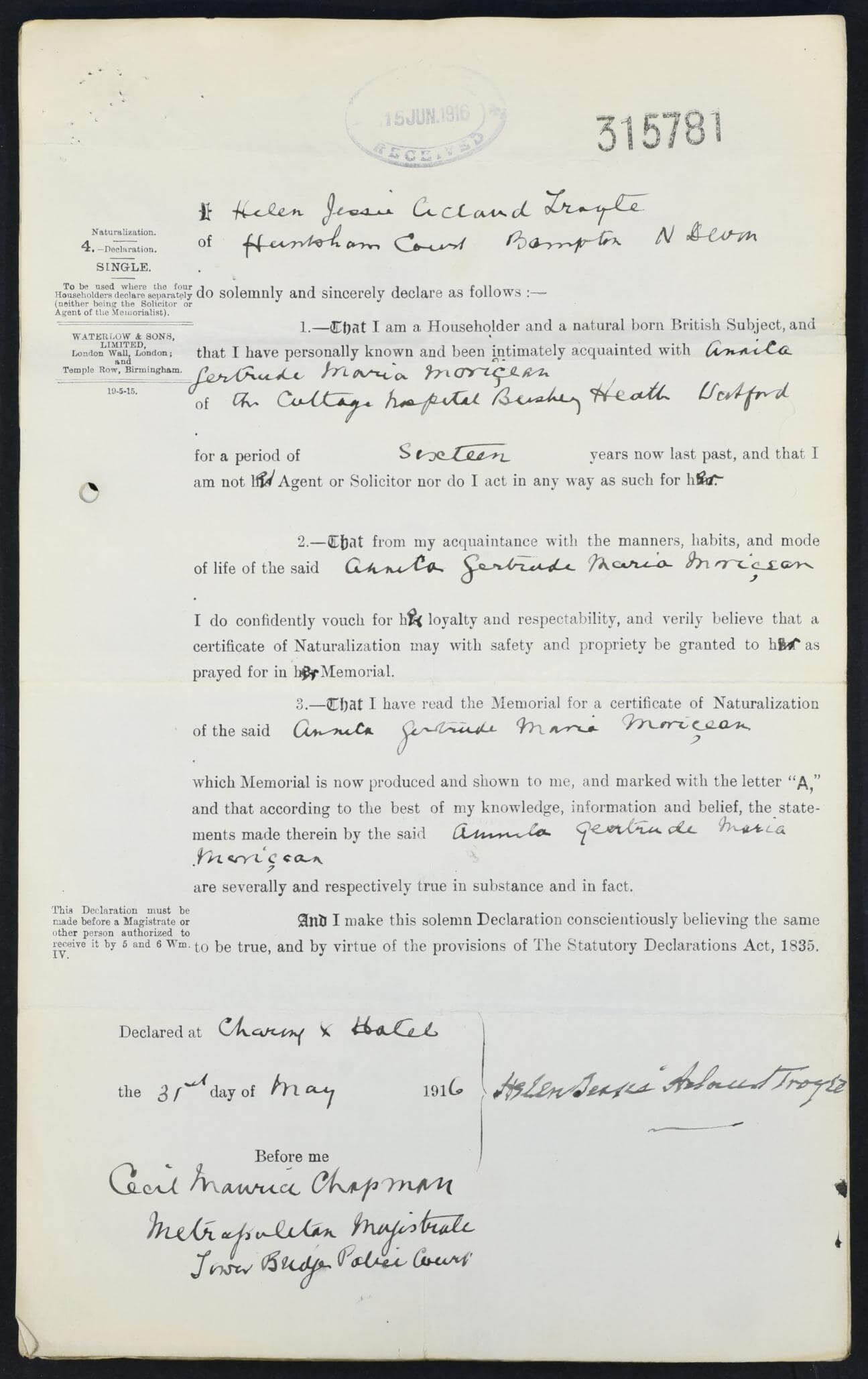 naturalisation papers