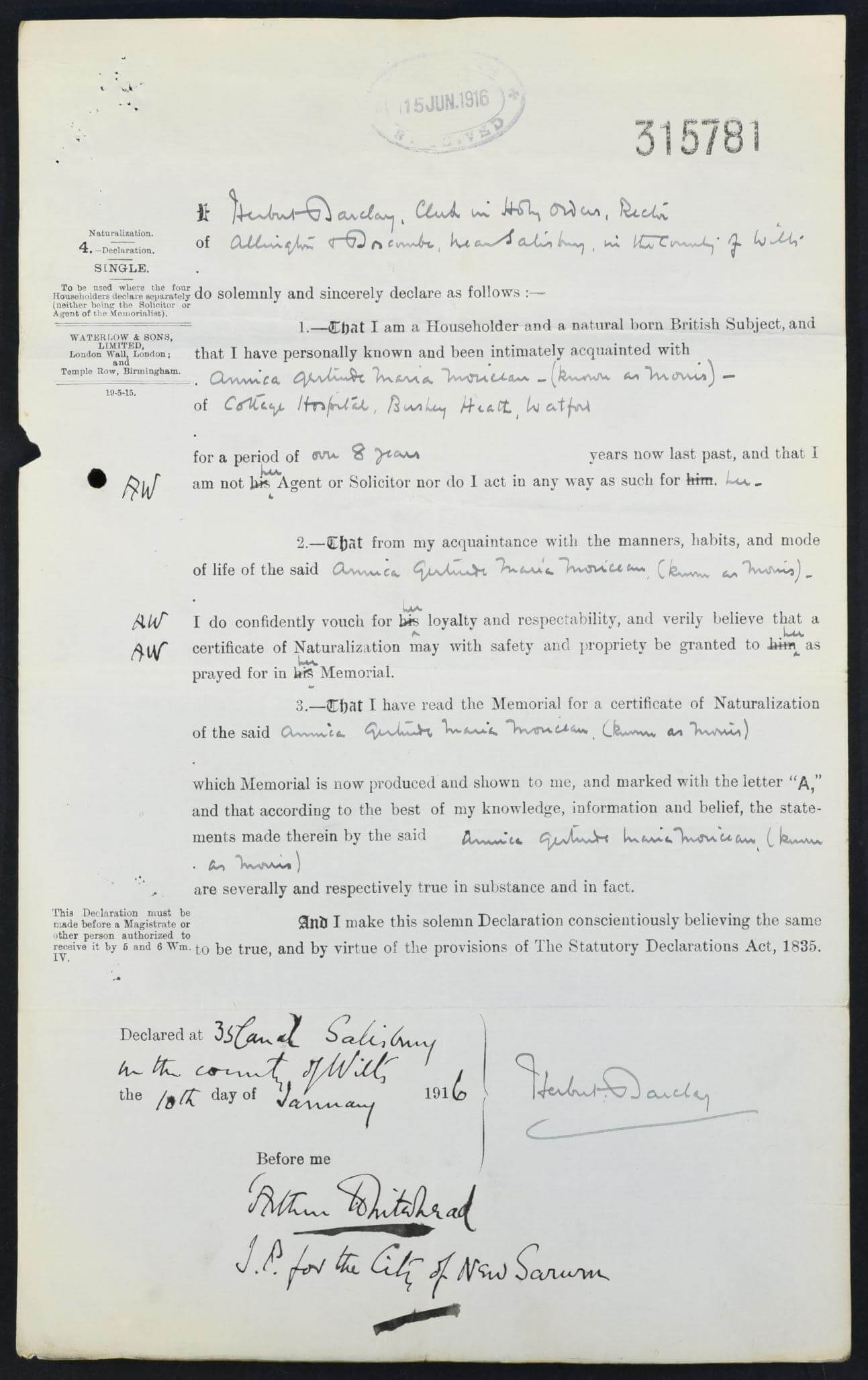 naturalisation papers