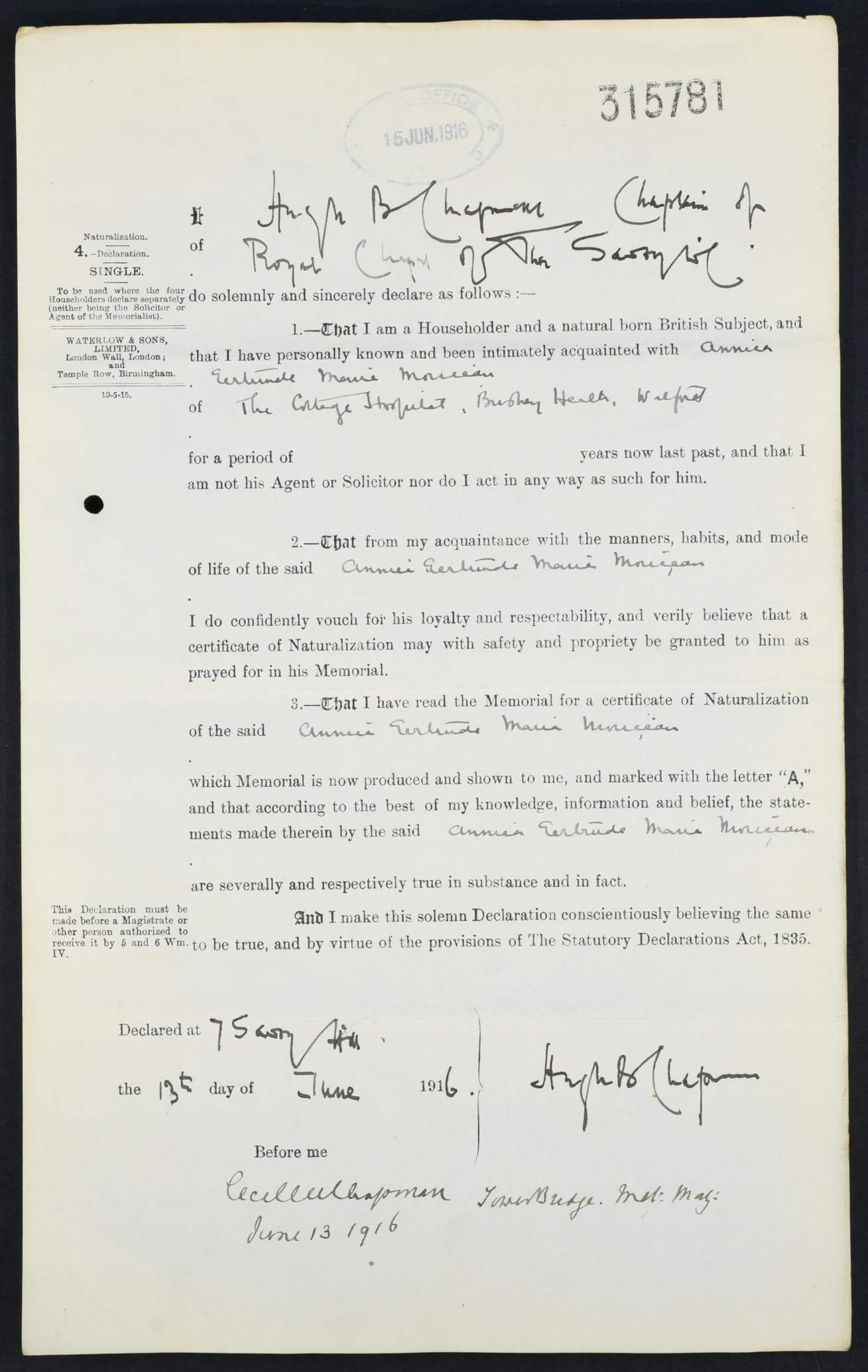 naturalisation papers