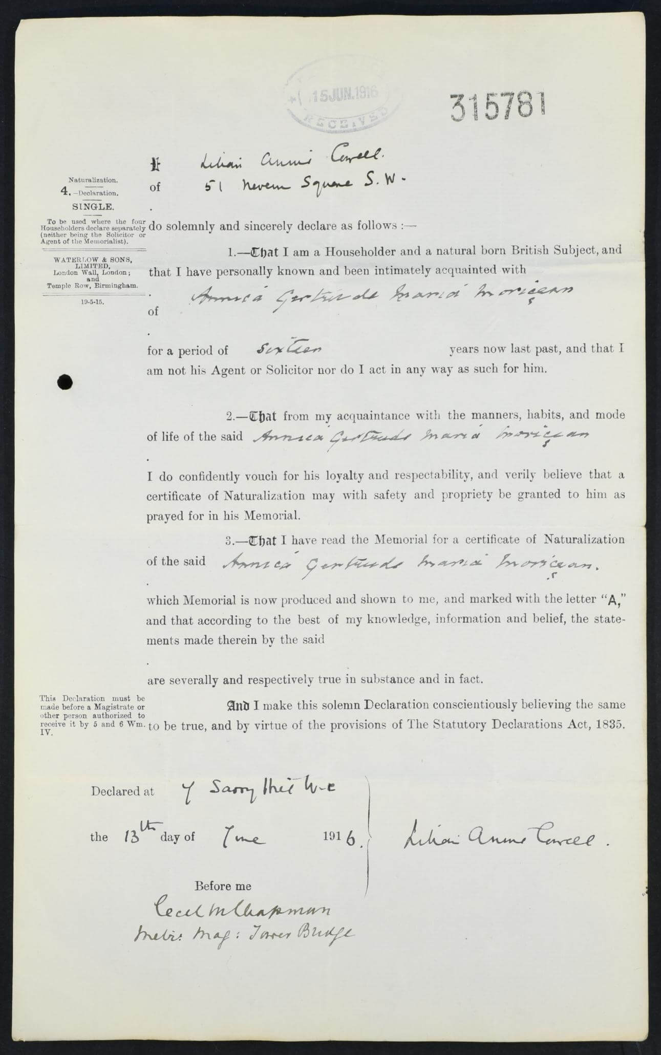 naturalisation papers