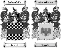 Acland and Troyte family crests